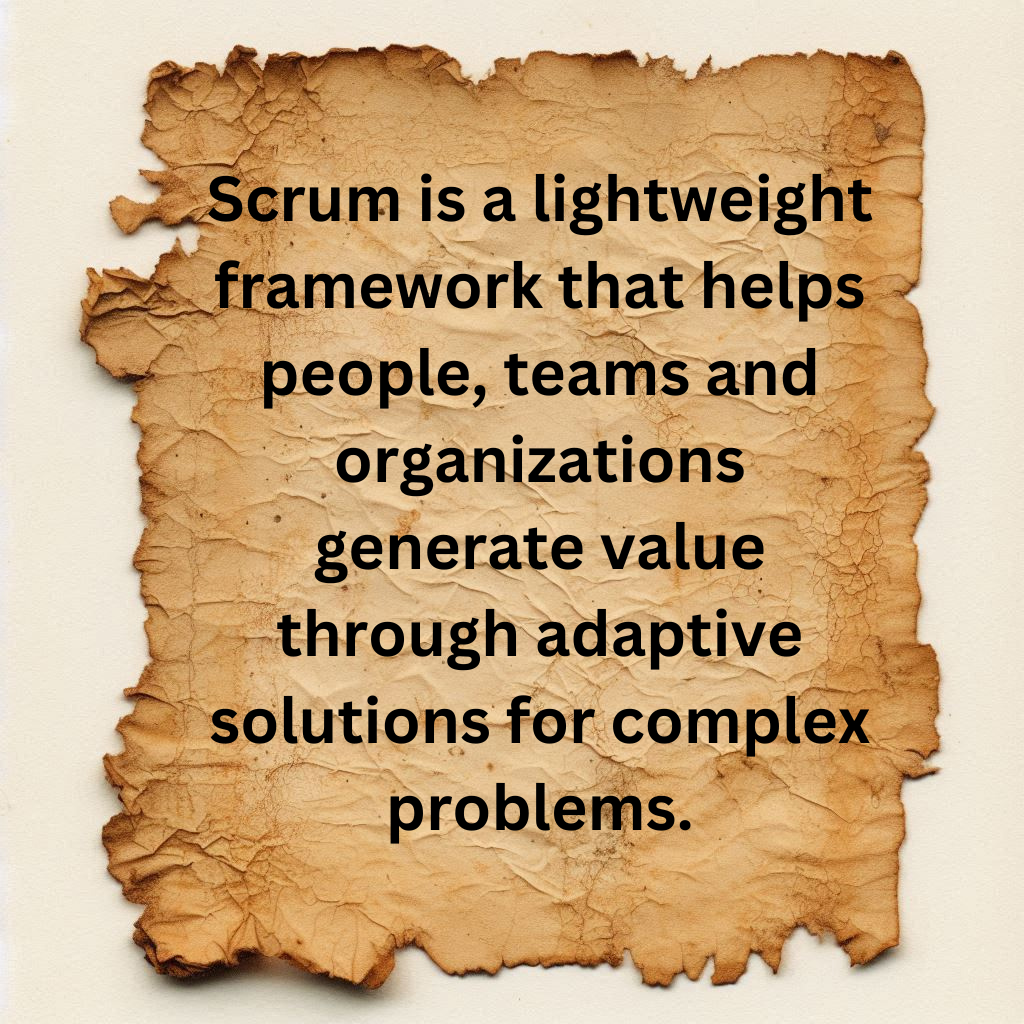 Picture showing the scrum definition as per the scrum guide